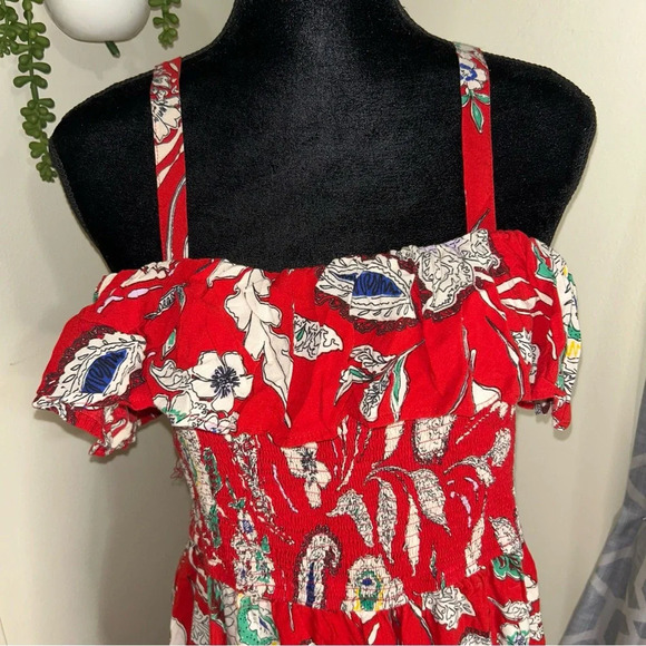 B.O.G Collective Jumpsuit XL‎ Red Floral Wide Leg - Picture 6 of 8